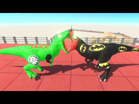 BATSPIDERMAN T-REX MOUNTAIN DEATH CLIMB - Animal Revolt Battle Simulator