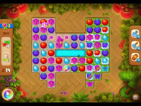 GardenScapes Level 1241 no boosters (18 moves)
