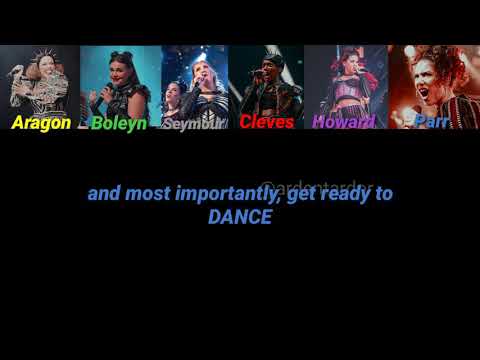 Megasix by Six the Musical lyrics but it's color coded.