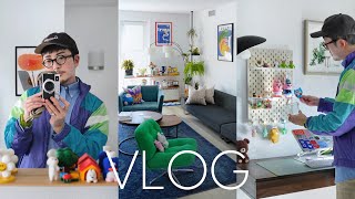 【Vlog】IKEAで収納、リビングに好きなモノを飾る | ガチャガチャ整理・有孔ボード | お香のある暮らし | 今年の目標 | 40代男の日常 | アメリカ駐在