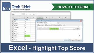 How to highlight the top score (highest value) in an Excel table