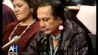 1989 American Indian Activist Russell Means testifies at Senate Hearing