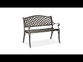 Banc de jardin en bronze noir Noir - Doré - Métal - 102 x 82 x 60 cm