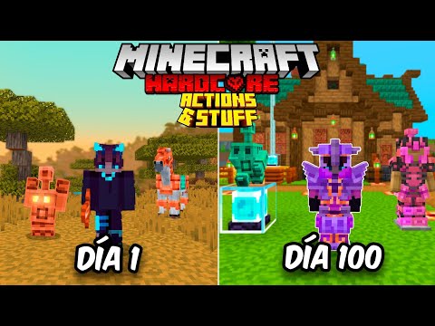 I Survived 100 Days in Minecraft BEDROCK HARDCORE + Actions & Stuff 1.6