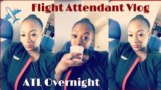 FLIGHT ATTENDANT VLOG || FLYING DURING COVID 19 || ATL OVERNIGHT