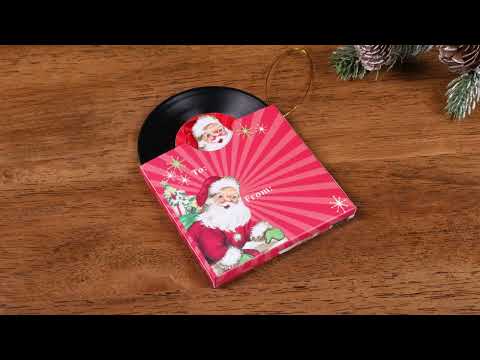 3.4" Set of 2 Vintage Vinyl Record Ornaments