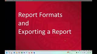 Cognos Report Formats and Exporting a Report