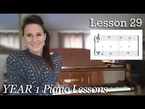 Lesson 29 - Bass D and Treble B  [Year 1] Unit 2- Lesson 13 : Free Beginner Piano Lessons