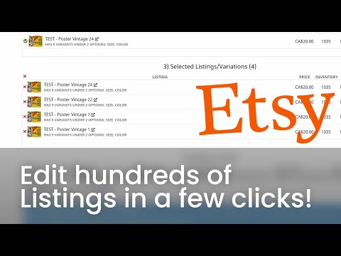 Bulk Listing Editor for Etsy - by Webyze - Quickly edit your Etsy listings and variations in bulk