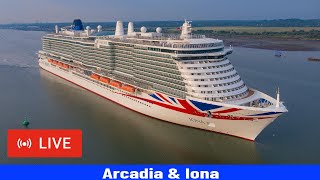 SHIPS TV -  Arcadia & Iona Departing Port of Southampton (LIVE)