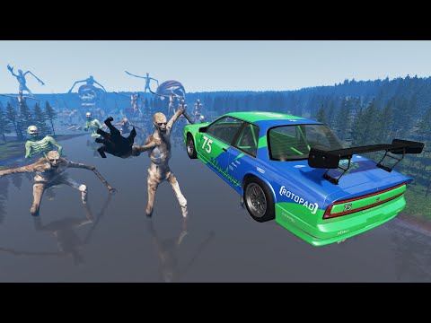 The Shy Guy (Scp-096) Occupied City | Trying to Catch Jumping Cars - BeamNG Drive Compilation