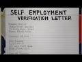 How To Write A Self Employment Verification Letter Step by Step Guide | Writing Practices