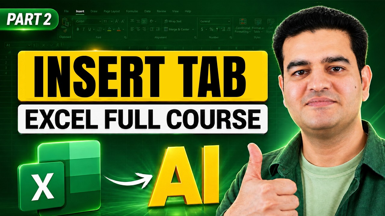 How to Use Insert Tab in MS Excel with AI Full Tutorial in Hindi | #inserttab #msexcelcourse
