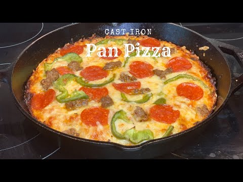 Homemade Cast Iron Pan Pizza
