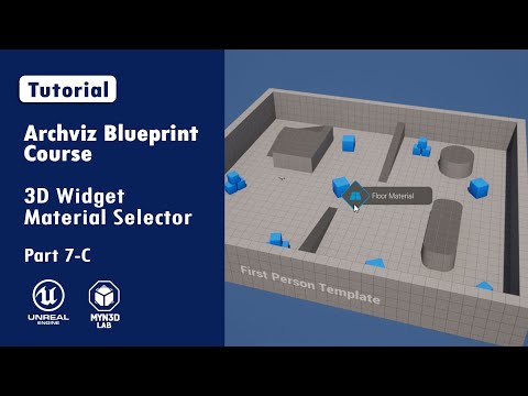 Archviz Blueprint Creation With Unreal Engine 5 | 3D Widget Material Selector  | Part 7-C