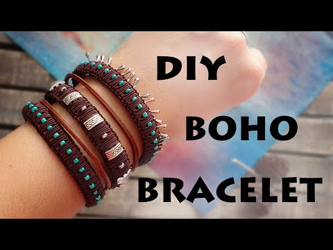 How to Make a Leather Bracelet | DIY Boho Leather Cuff | FREE PATTERN