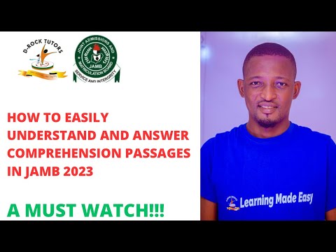 JAMB & POST UTME 2023 ENGLISH COMPREHENSION PAST QUESTIONS