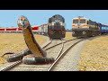 ANGRY SNAKE Vs TRAIN Stops The Train BeamNG Drive Anaconda