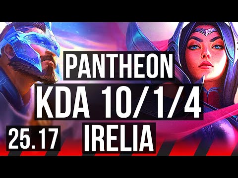 PANTHEON vs IRELIA (TOP) | 1000+ games, Godlike | KR Master | 25.17
