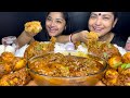 SPICY CHICKEN TANGDI KOSHA SPICY EGG GHEE ROAST SPICY MASALA FISH CURRY WITH RICE AND RASGULLA