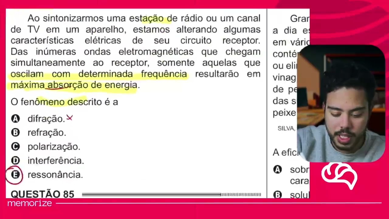Resolução em Vídeo — Questão 84 ENEM 2014