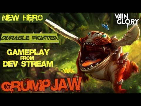 Vainglory - New Hero GRUMPJAW Gameplay From Dev Stream [Update 2.2]