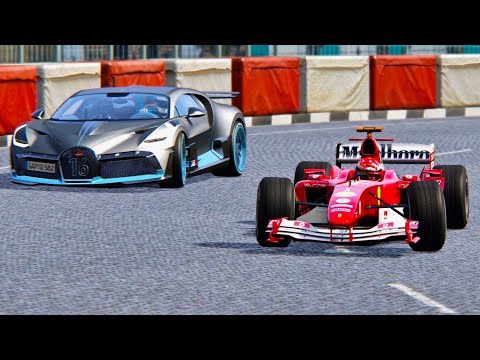 Bugatti Divo vs Ferrari F1 2004 - Highlands