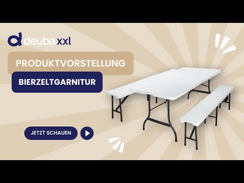 CASARIA® Bierzeltgarnitur 3-tlg. Kunststoff Weiß 183cm