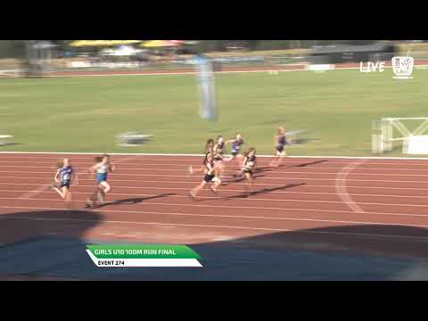 Girls U10 100m Final - 2019 State Track and Field Championships // LAVicTV