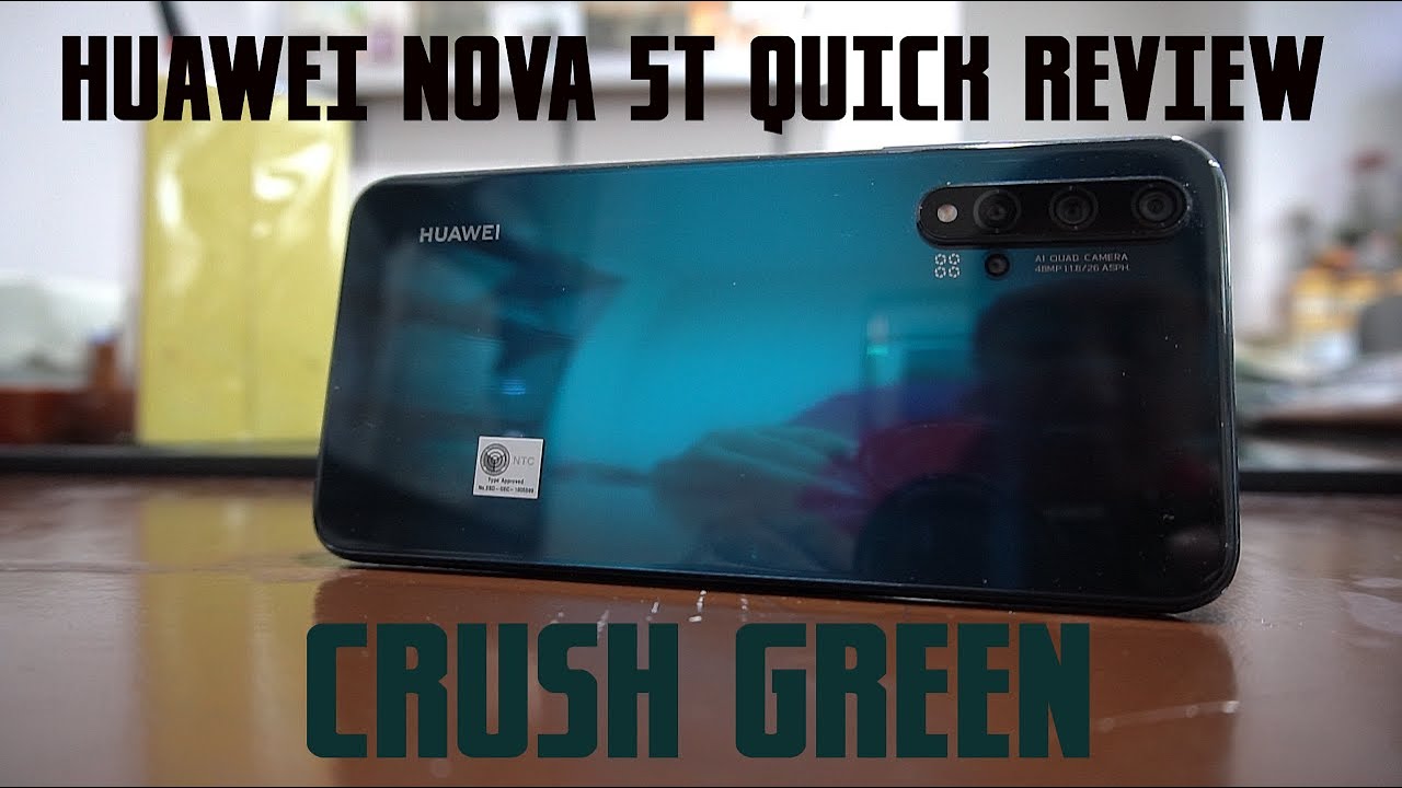 Huawei Nova 5T Crush Green Unboxing and Quick Review Video