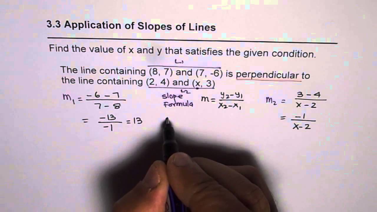 Find Coordinates of Line Perpendicular To Given Line