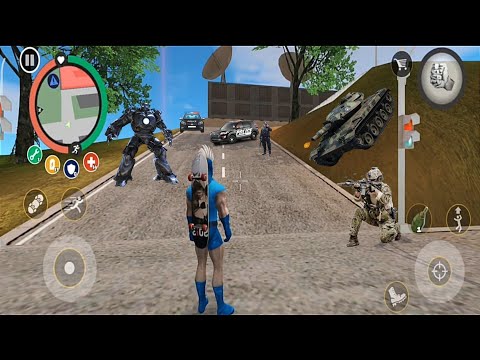 Rope Hero Vice Town | Skateboarding Rope hero & Fight Shark Helicopter - Android gameplay