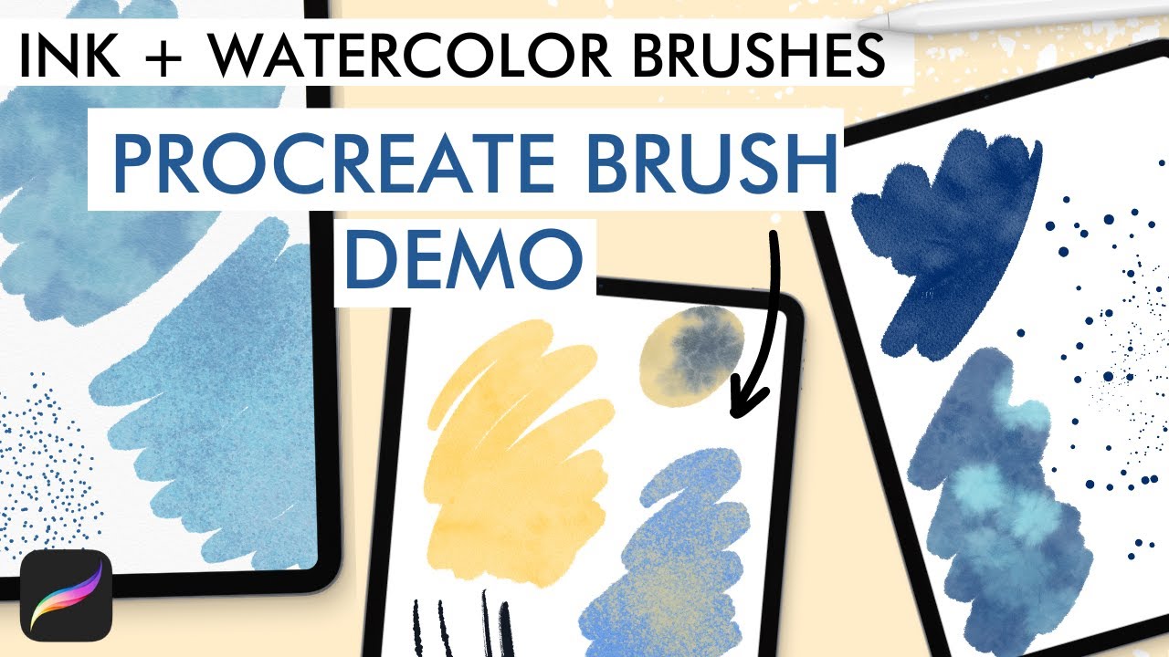 Ink and Watercolor Brushes for Procreate // full demo and walkthrough!