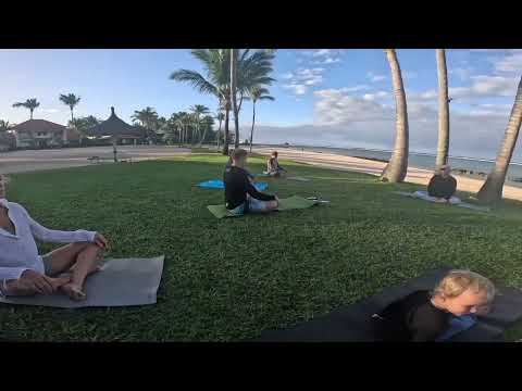 Yoga / Impi Stretching in Mauritius with South Africa Surf Ski