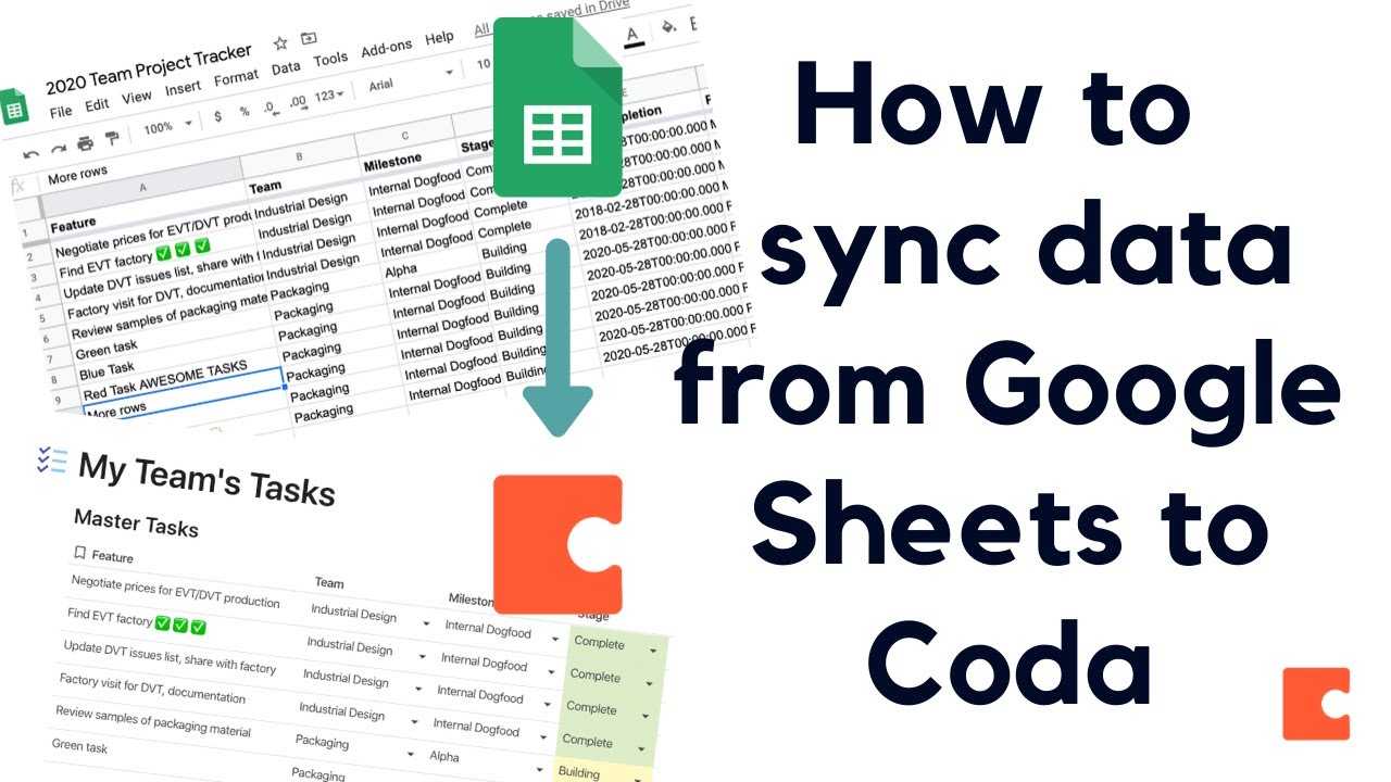 How to sync data (one-way) from Google Sheets to a Coda doc using Google Apps Script Tutorial