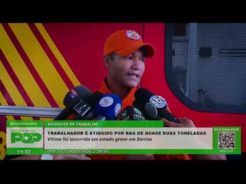 Trabalhador é atingido por bag de quase duas toneladas