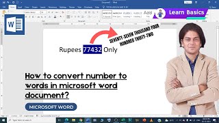 How to convert number to words in Microsoft word document?