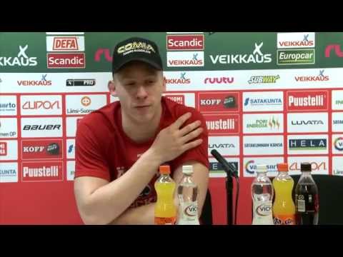 Ässät-Sport 20.1.2015 Pelaajahaastattelussa Esa Lindell