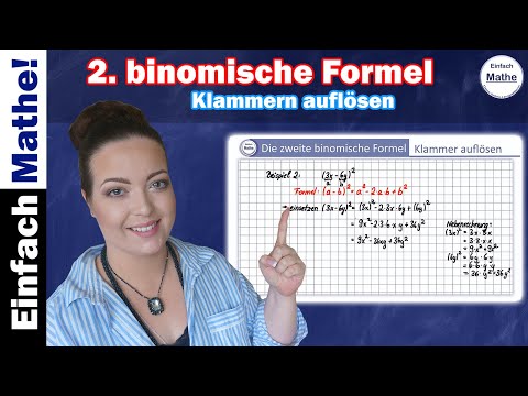 Die zweite binomische Formel | Klammern auflösen | Beispiel und Erklärung by einfach mathe!