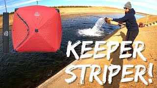 Awesome New Fishing Gear! DEERFAMY Ice Fishing Tent Review | CA Aqueduct Fishing