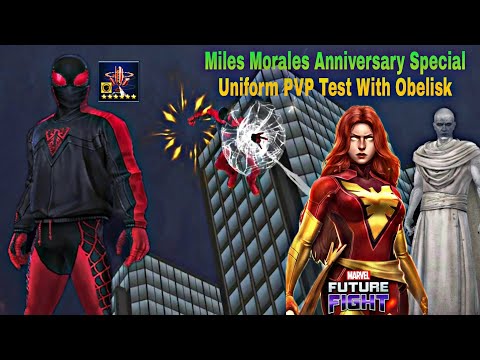 Miles Morales Anniversary Special Uniform PVP Test With Obelisk - Marvel Future Fight
