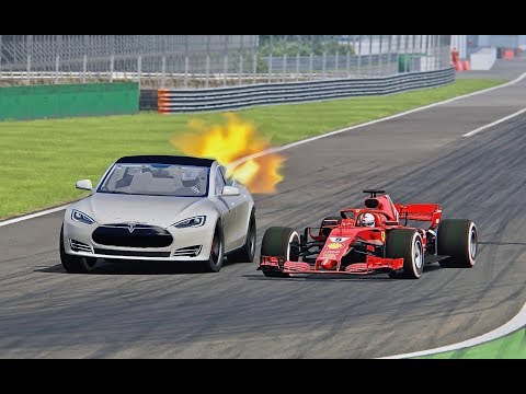 Ferrari F1 2018 vs Tesla JET Engine - Monza