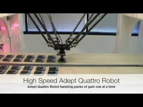 High Speed Adept Quattro and Cobra SCARA Robot Handling Gum
