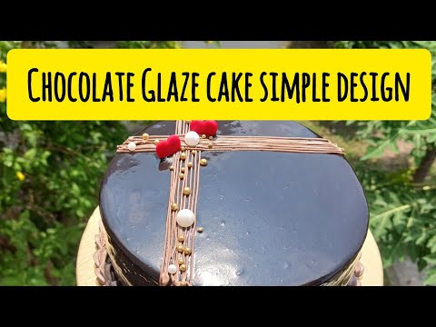 Chocolate Glaze cake design 🎂 Simple Bakery Style design 🎂 #cakedecorationathome #cake
