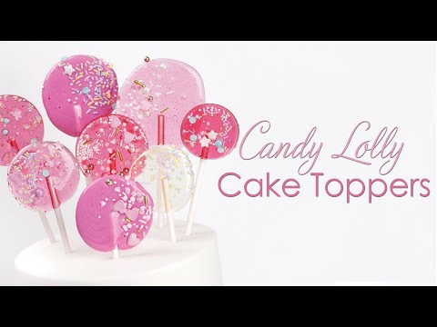 Part of a video titled How to make Sugar Candy Lollypops for Cake Toppers Tutorial - YouTube