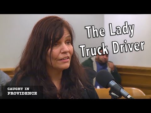 The lady truck driver & No helmet
