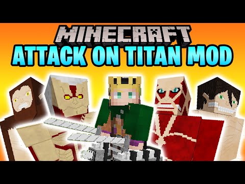ATTACK ON TITAN 1.12.2 - Minecraft Mod Review in English |  Eren, Colossal Titan, Beast, and more...