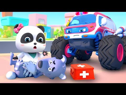 Ambulancia de Monstruo y el Lobo Malo | Canción Infantil | Auto de Monstruo | BabyBus Español