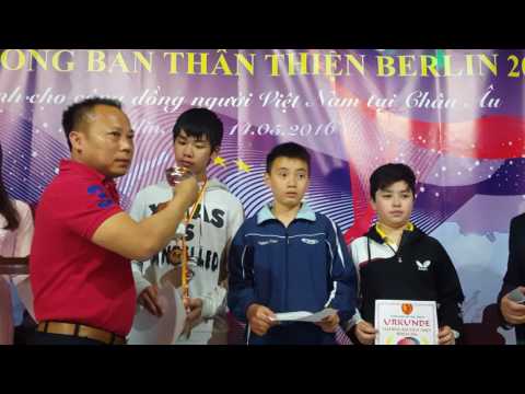 LỄ TRAO GIẢI BÓNG BÀN THÂN THIỆN NGƯỜI VIỆT CHÂU ÂU 2016 TẠI BERLIN