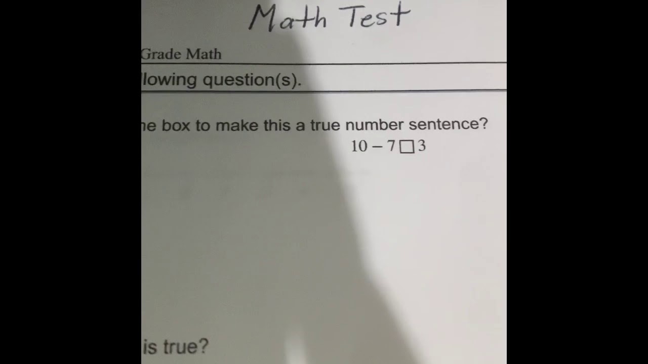 1st grade - Math test